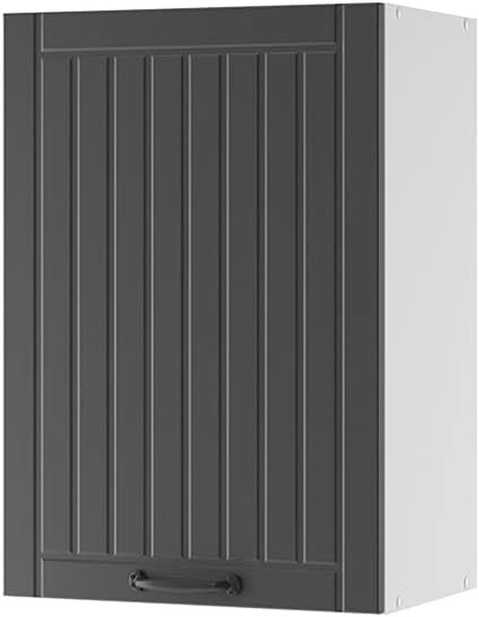 Hangende Keukenkast - Keukenkastje Wandkast - Keuken Opbergen - Softclose Scharnieren - 50 cm Breed - Antraciet Wit