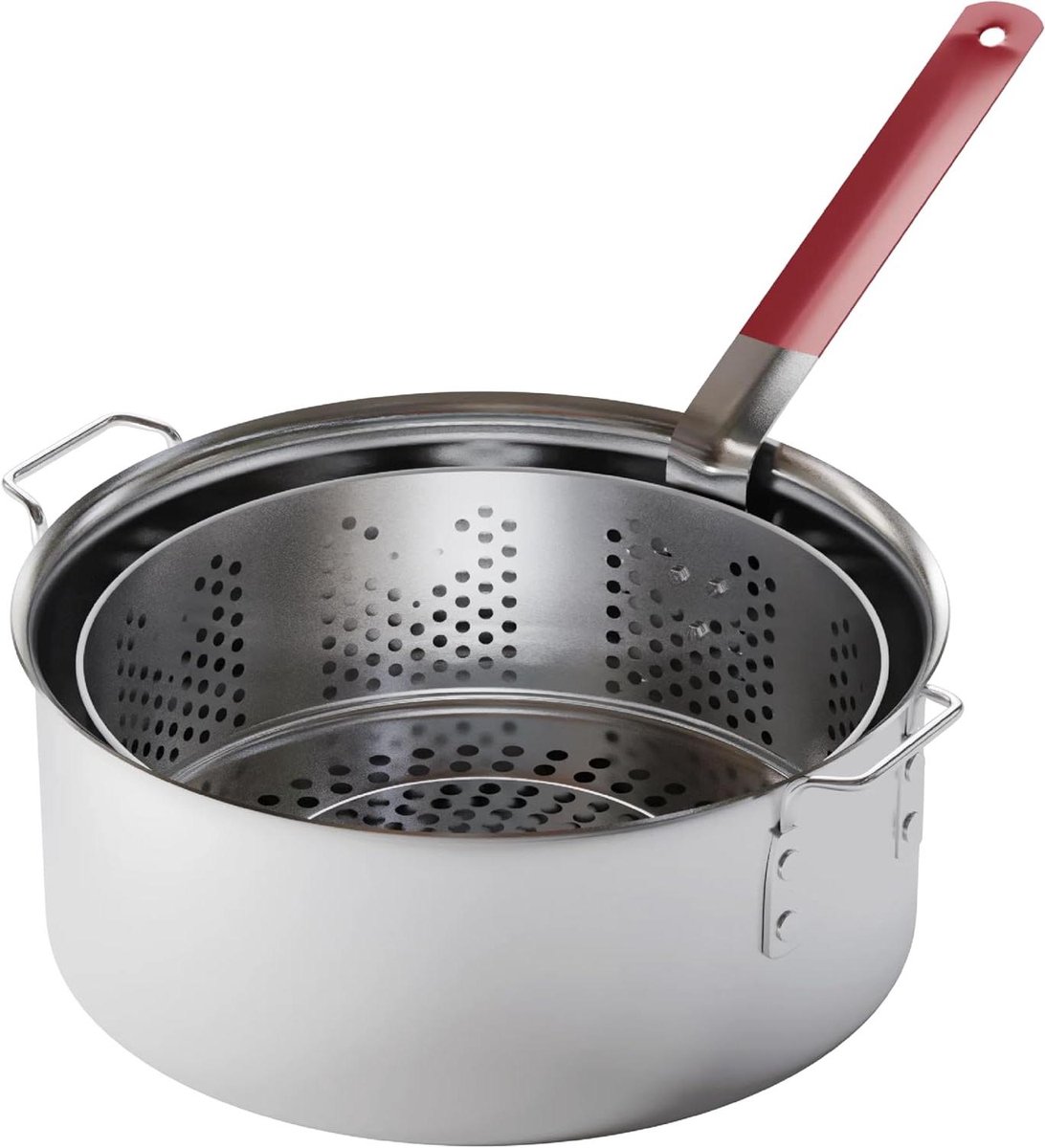 Friteuse Pan - Keuken Pan - Lekker Bakken - Met Mand - 10QT - Aluminium