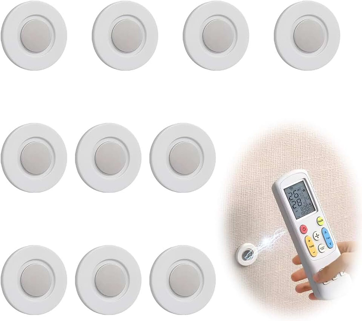 10-Delige Magnetische Afstandsbediening Houder – Zelfklevende Wandhouder zonder Boren – Universele Magneten voor TV, Airco, Ventilator en Meer