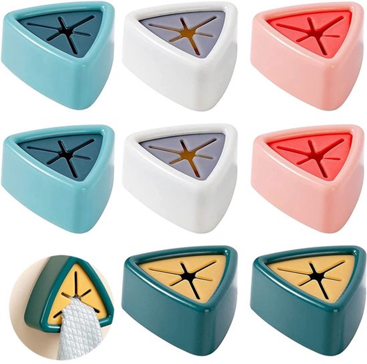 Set van 8 Theedoek Clips - Zelfklevende Handdoek Houder