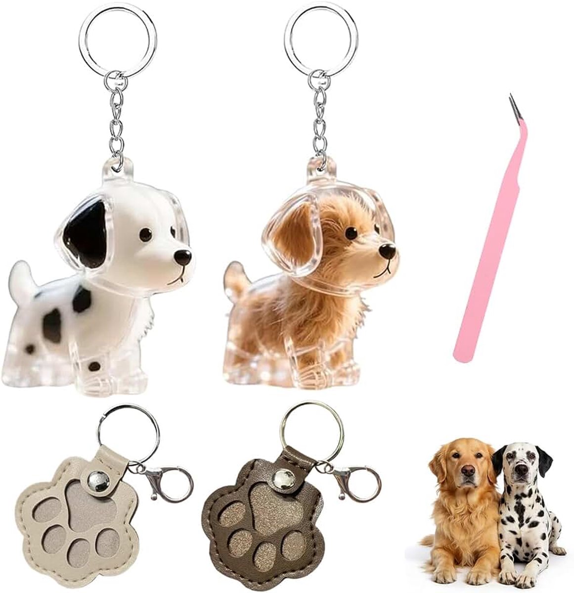 Sleutelhanger voor dierenhaar, hondenverzamelaar, sleutelhanger met drukknop, lederen hanger voor het opbergen van dierenharen, geheugenbox voor huisdieren, doe-het-zelf voor