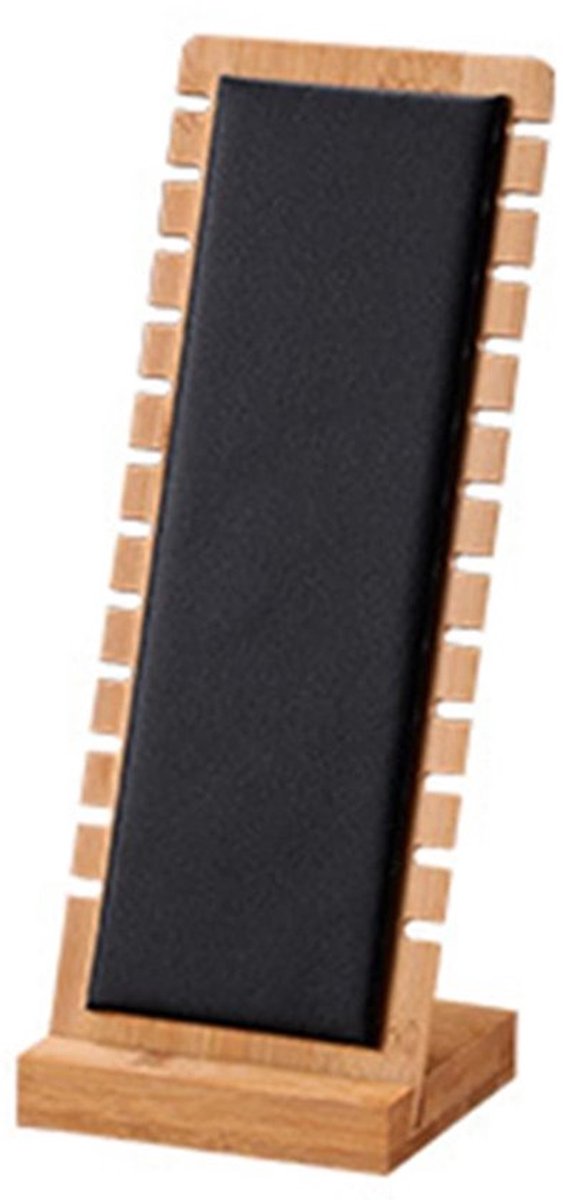 Sieradenstandaard Houten - Sieraden Organizer - Kettingenhouder - Armband Houder - Sieradenrek - Slank Design met Leer - Sieradenhouder