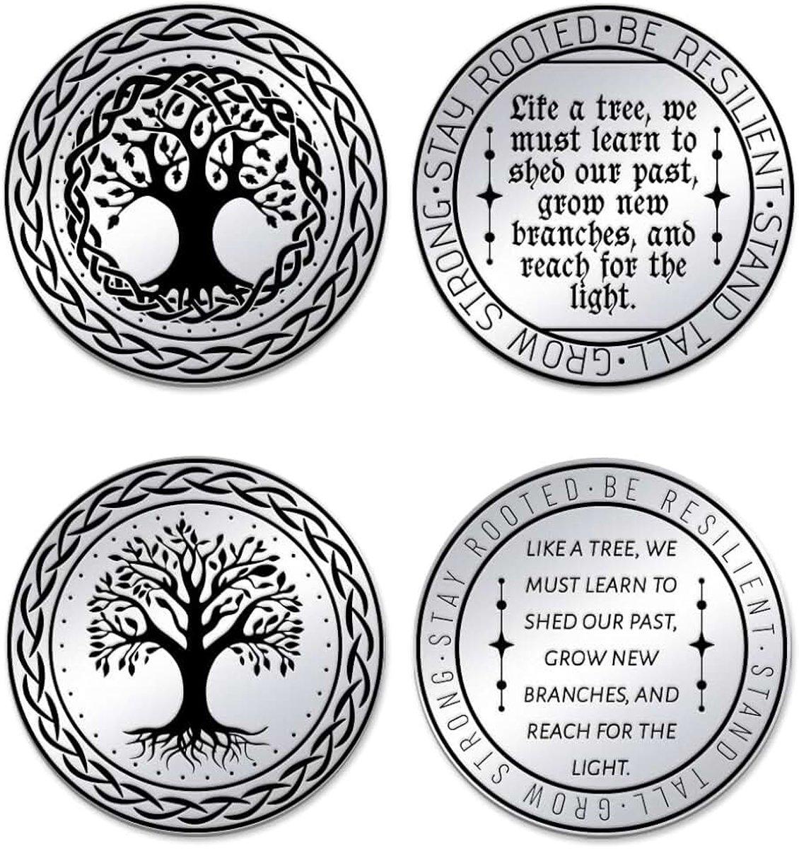 Yggdrasil Tree of Life Challenge Munt voor Vrienden Vader Herdenkingsmunten Stukken Opstanding Levensboom Geschenken voor Mannen Vrouwen in Samenvalescentie 2 stuks