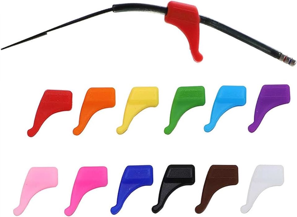 12 kleuren anti-slip glazen oorhaak, zachte siliconen mouw oorgrepen voor kinderen en volwassenen