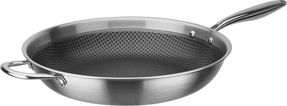 868549 Inoxxa Black, braadpan met tegengreep en honingraatstructuur - ⌀36 cm