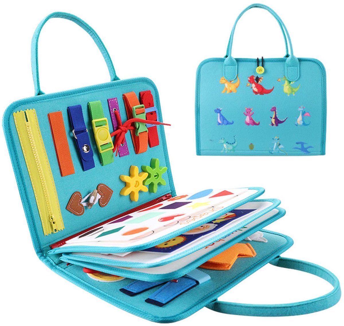 Casalora Montessori Activiteiten Boek – Busy Board Peuter & Kleuter - Sensorisch Speelgoed - Baby Speelgoed - Voor Thuis en Onderweg - 1-3 jaar