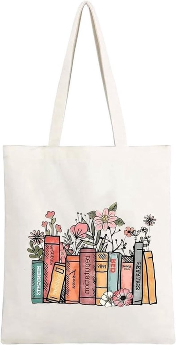 Muziek Thematisch Tote Bag van Canvas Linnen in Wit - Ruime Shopper Tas met Geïnspireerd Design - Duurzaam en Stijlvol - Ideaal voor Boodschappen en Dagelijks Gebruik, 40x35 cm