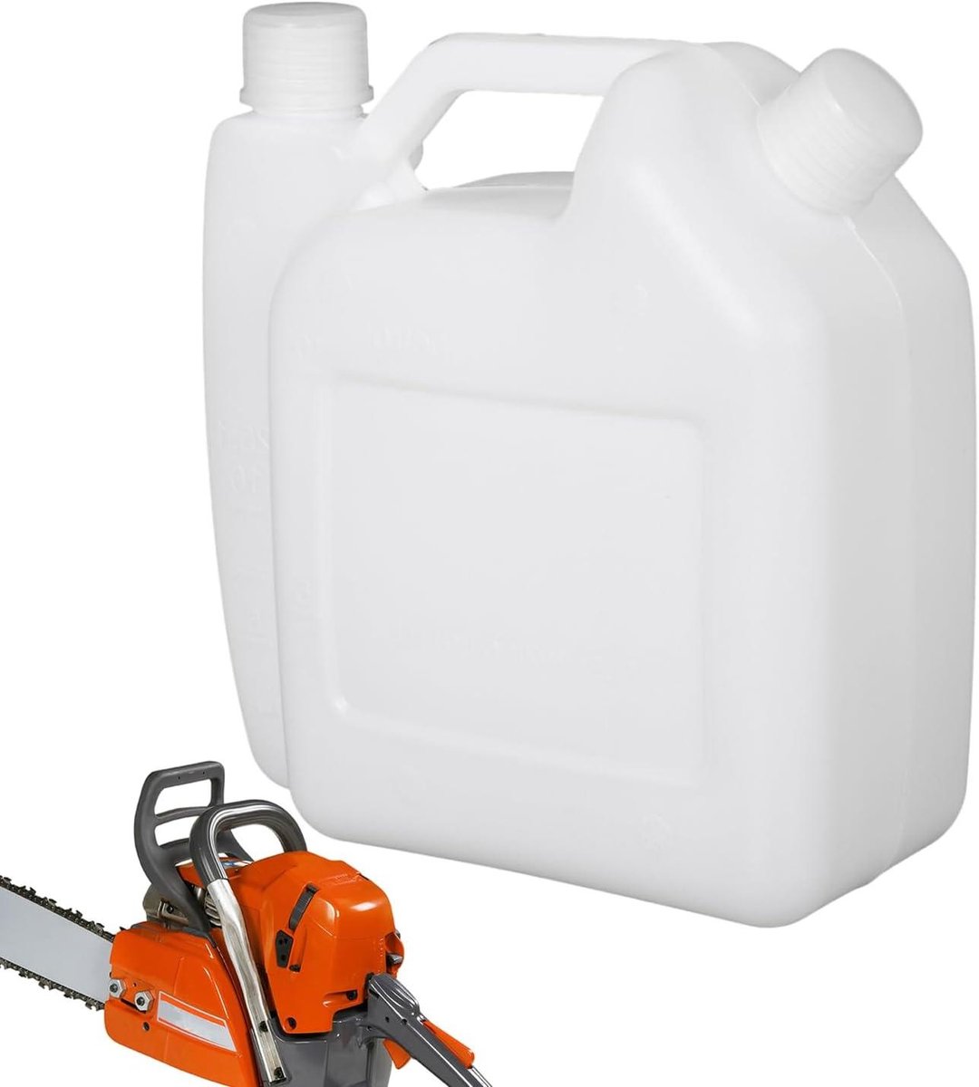 Mengfles Oliemaatbeker - Container met markeringen - Motoronderhoud Tuin - Morsbestendig mondstuk - 15 Liter - Transparant