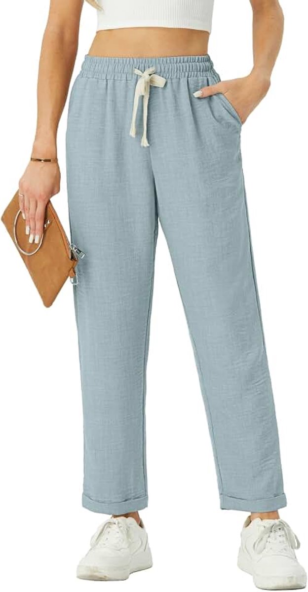 Broek voor dames, casual vrijetijdsbroek, comfortabele broek en zakken