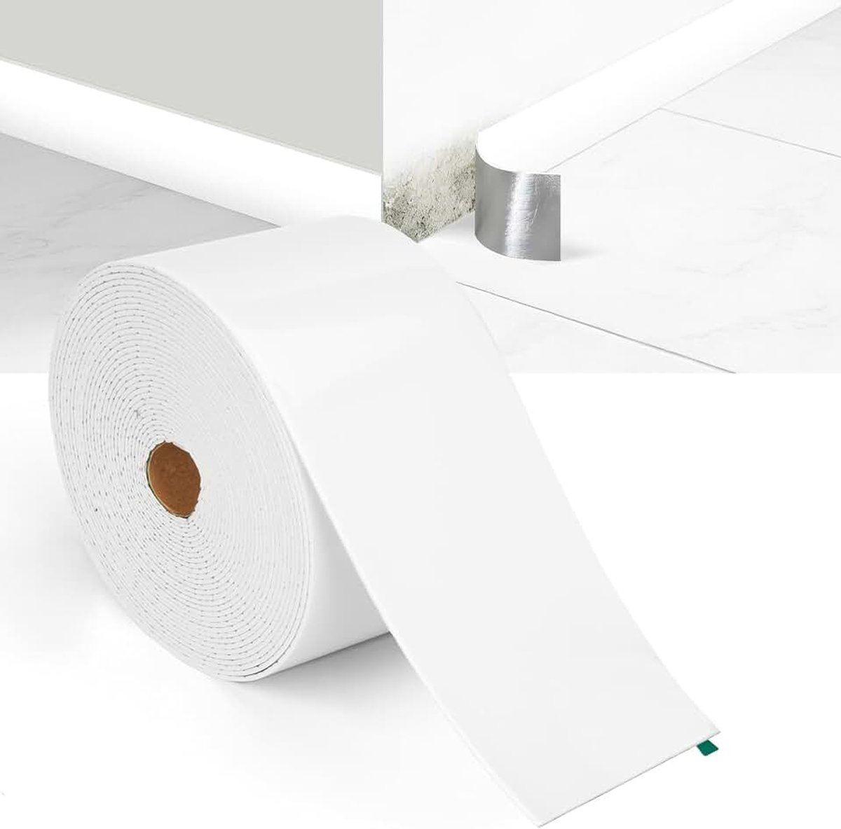 Plint, zelfklevend, flexibel, 10 m, pvc, waterdichte plint, plinten, zelfklevend, voor keuken en badkamer, breedte 10 cm (Weiß)
