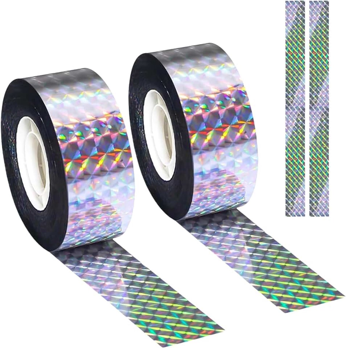 2 rollen vogelafweerband, 80 m x 2,4 cm, reflecterende band, reflectie, flatterband, vogelafweer, effectieve duivenafweer, balkon, vogelband, tegen pigeonafweermiddel, voor vogelverdrijven, beschermt