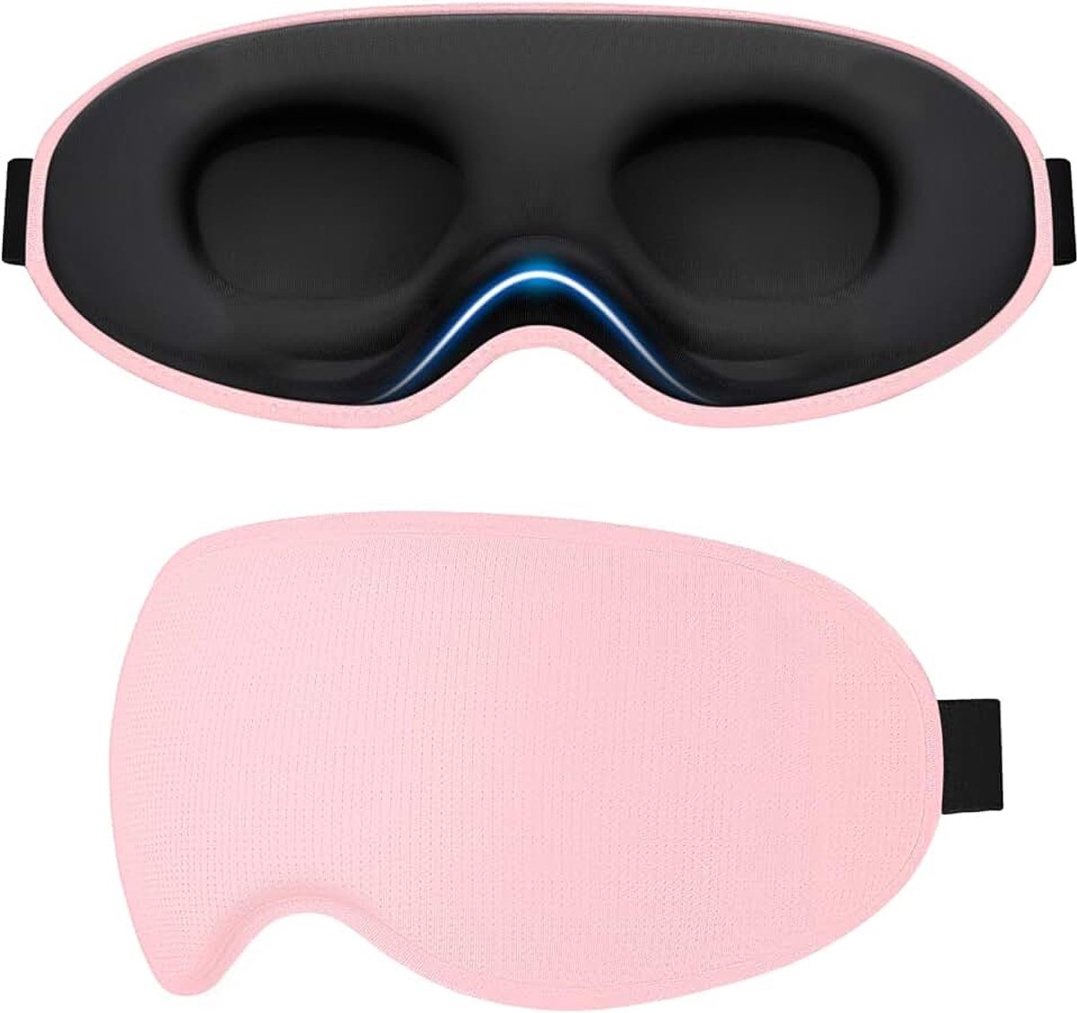 Slaapmasker voor Zijslapers, Dames en Heren, Verbeterd 3D-Slaapmasker met Verstelbare Elastische Band, Huidvriendelijk, Ergonomisch Oogmasker voor Slapen, Vluchten, enz - Roze