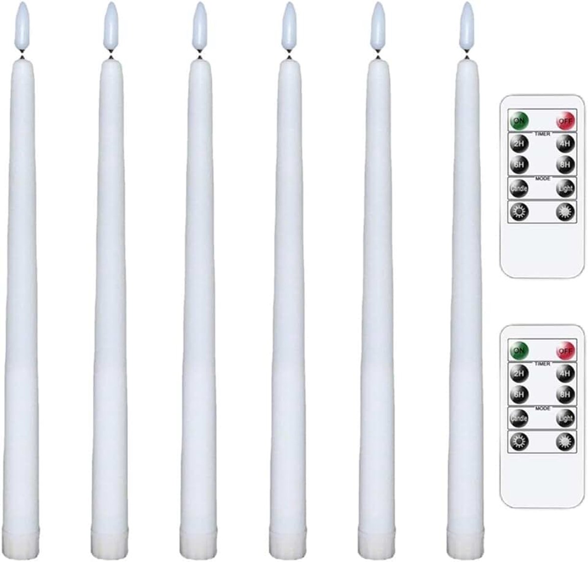 6-delige Led-vlamloos Flikkerend Warm Licht, Taps Toelopende Kaarsen met 2 Afstandsbedieningen voor Thuishuwelijksdecoratie (2)