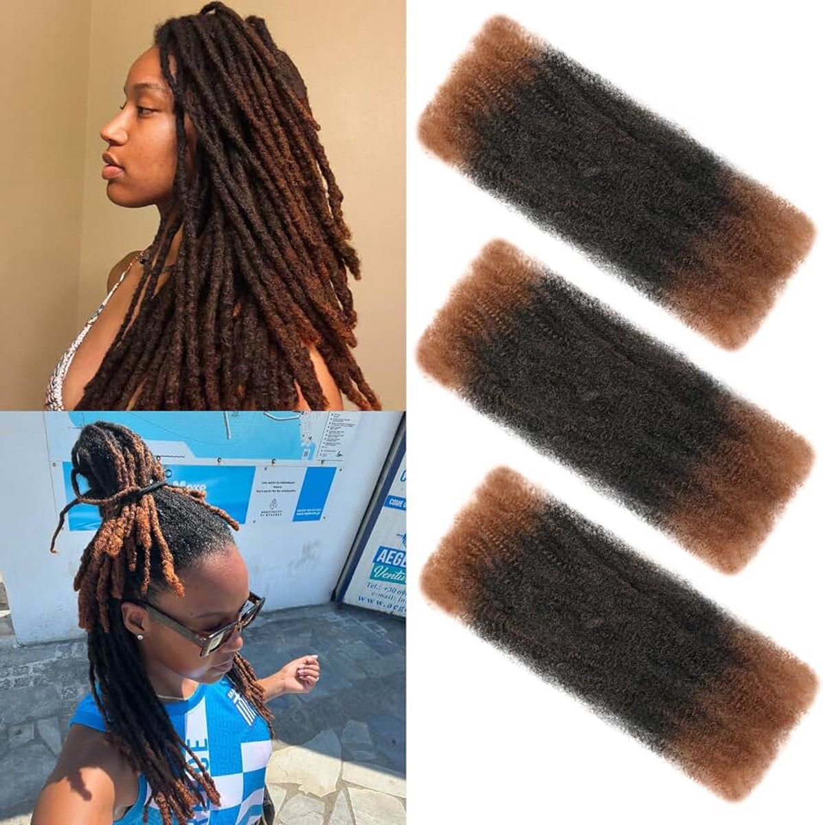 Kinky Curly Braiding Bulk Hair For Mini Twists Afro Kinkys Bulk Synthetic Hair Cuban Twist Hair Soft Locs Micro Spring Twist For Dreadlocks Loc Repair (T30#, 14 Inch (Pack of 3))