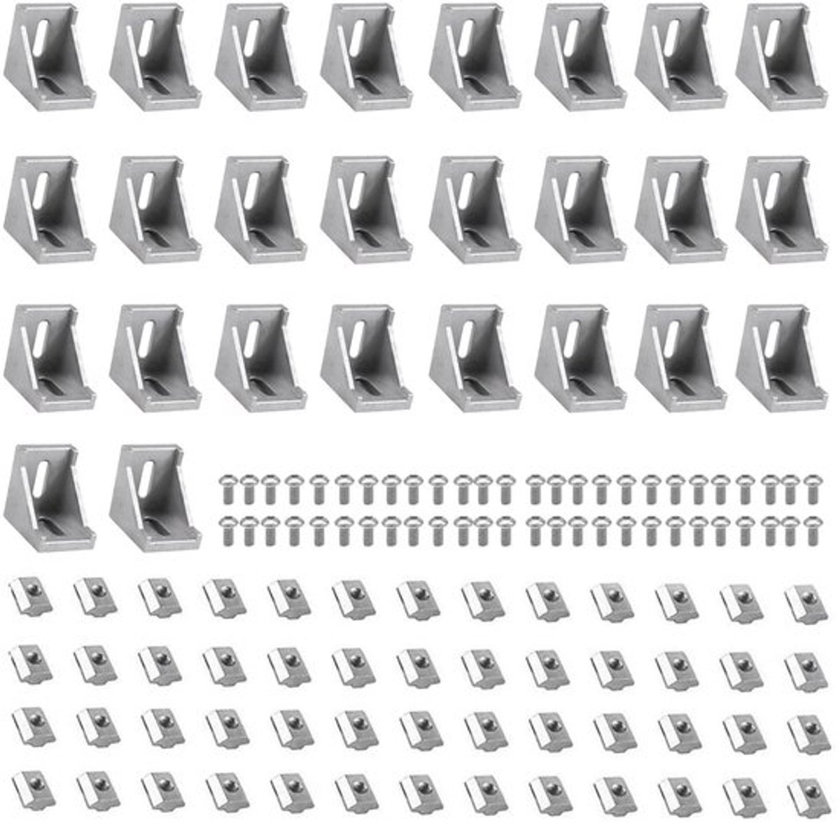 Hoekverbindingen 30x30 - Aluminium Profiel - 26 Stuks - Inclusief Schroeven/Moeren - Afmetingen 35x35x28mm - Aluminiumlegering - Hoekstukken