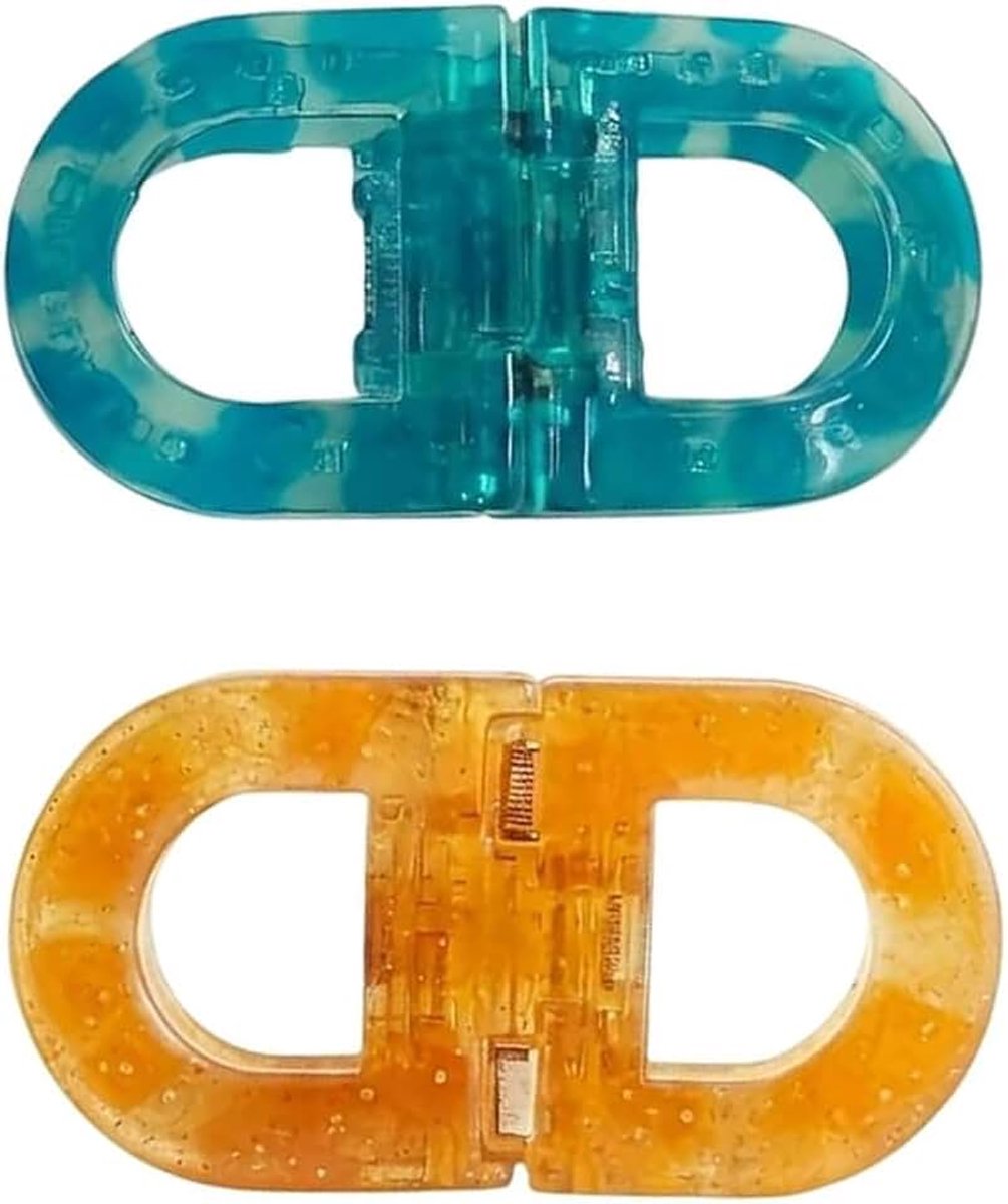 Clips die geen vouwen achterlaten, antislip stylingclips voor alle haartypes (blauw, oranje)