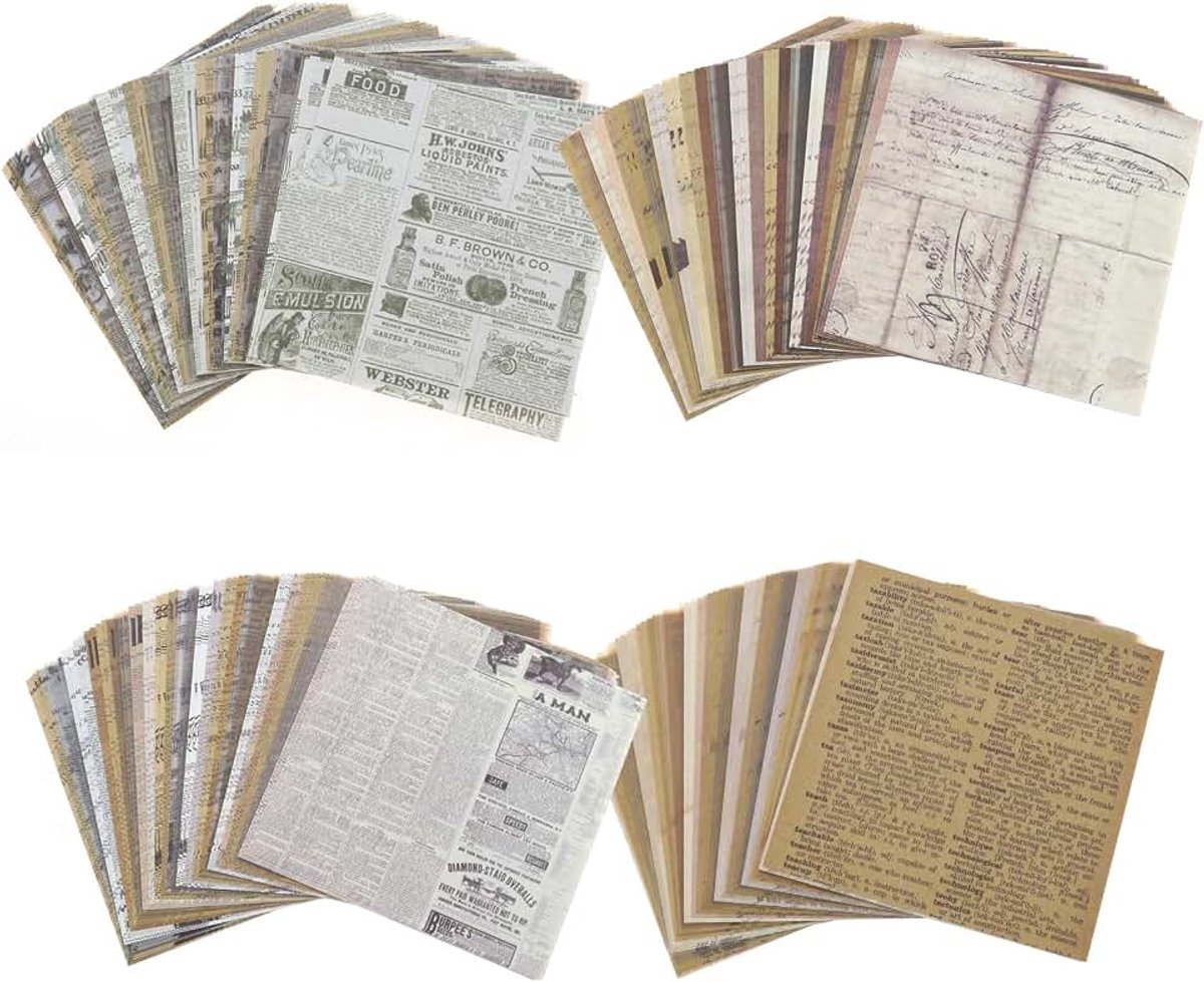 240 Vellen Vintage Scrapbook Papier Journaling Materiaal Papier DIY Craft Decoratief Papier Voor Scrapbooking Collaging Journaling Planners 8x8cm