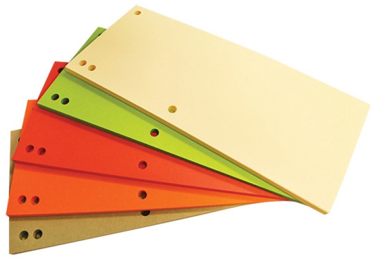 Scheidingsstroken, 1/3 A4, 235x105mm, 100st, diverse kleuren