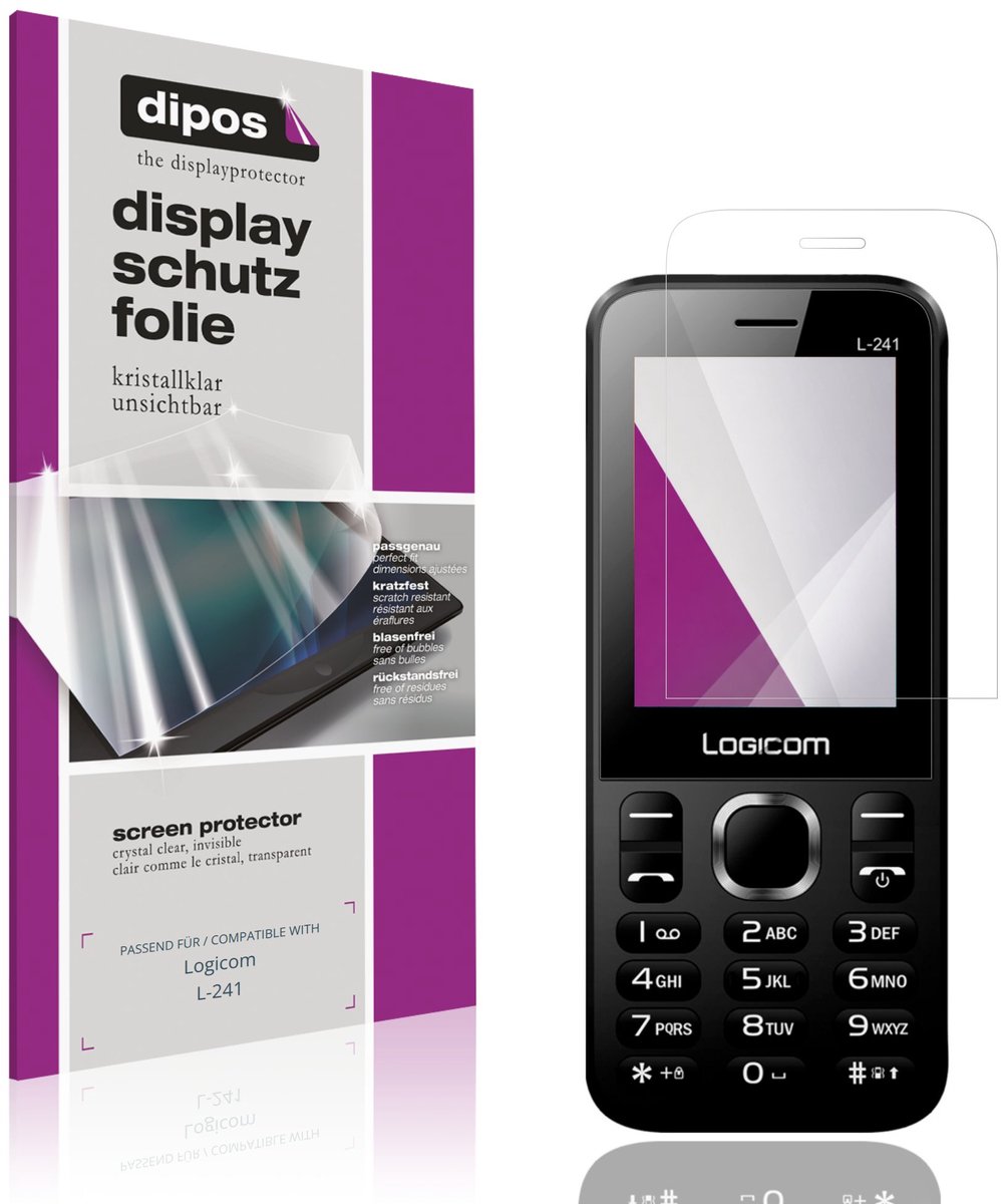 dipos – 4x Beschermfolie geschikt voor Logicom L-241 | Krasbestendige & heldere Screenprotector Ultra-Thin