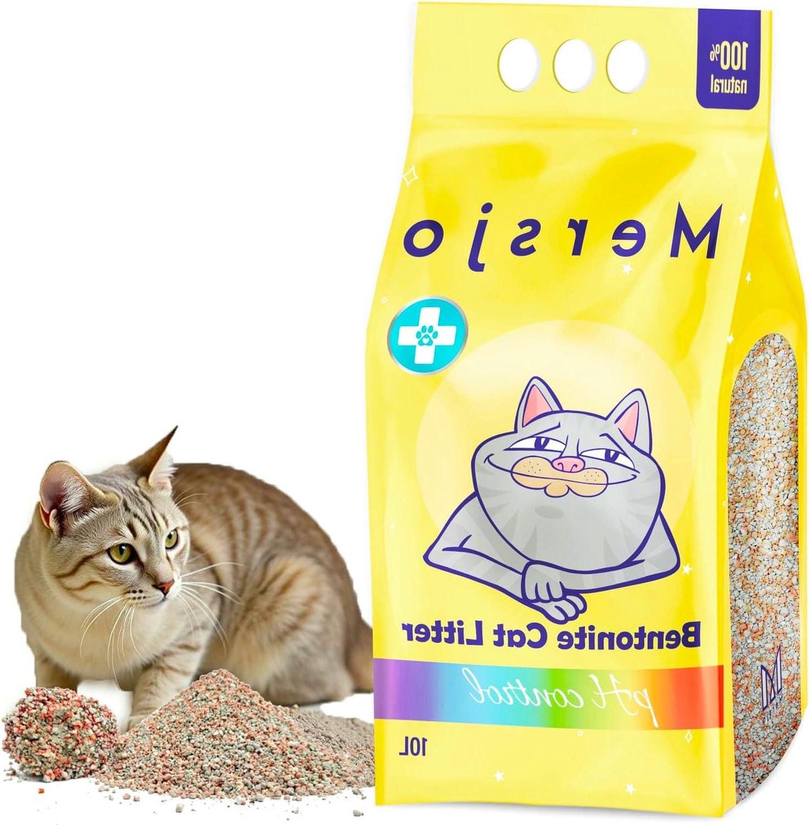 Kattenbakvulling Bentoniet - Stofvrije Vulling - Gezondheid Monitoren - pH Kleurindicator - 10 Liter - Natuurlijk