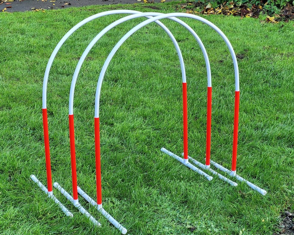 Honden Behendigheidset - Honden Trainingsset - Honden Training - Licht Flexibele Stangen - 4+1 Stuks - Rood Geel