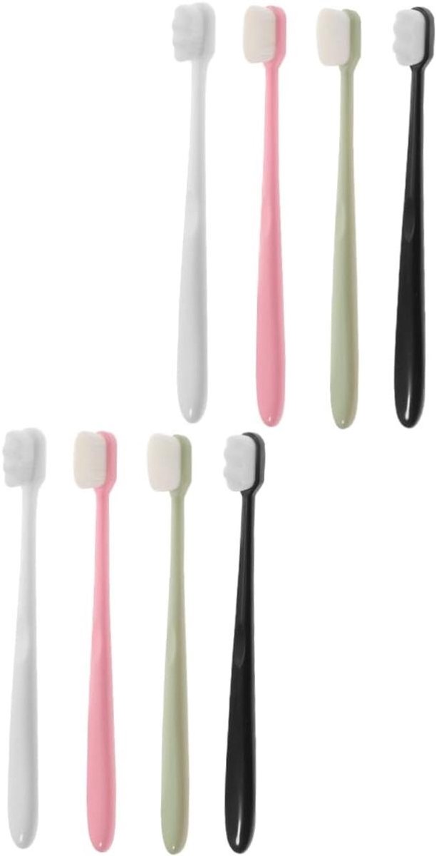 Zachte Tandenborstels - Handtandenborstels Gevoelige Tanden - Dagelijkse Mondhygiëne - Fijne Soepele Haren - 8 Stuks - Diverse Kleuren