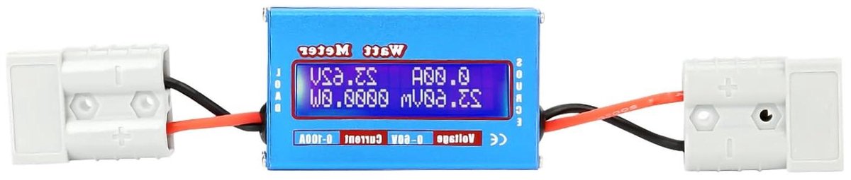 Vermogensmeter DC - Wattmeter Energie Meter - Elektronica Testen - Hoge Precisie Meting - 0-100A 0-60V - Blauw