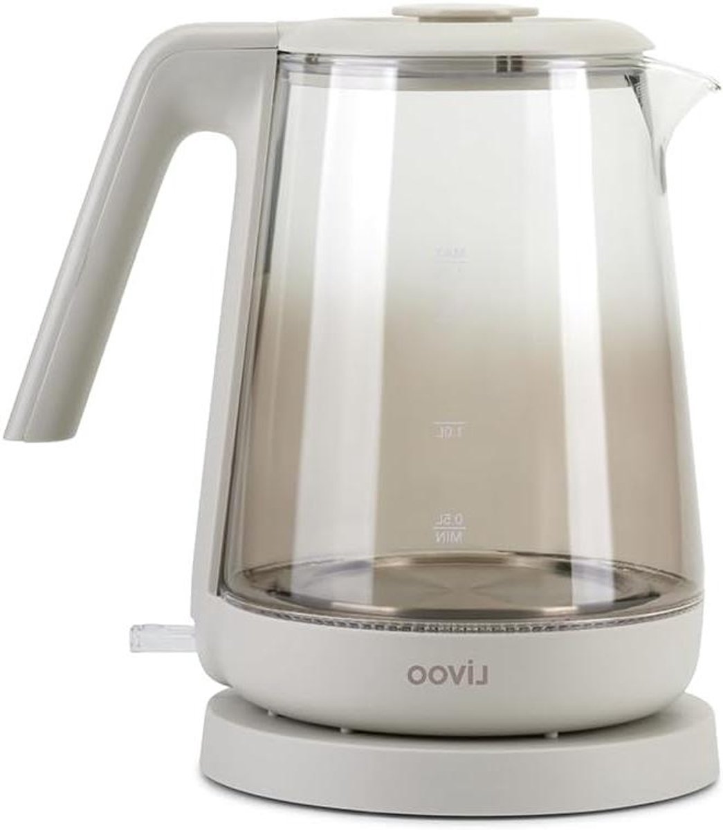 Glazen Waterkoker - Themische Ketel - Snel Water Koken - Binnenverlichting - 17 Liter - Grijs