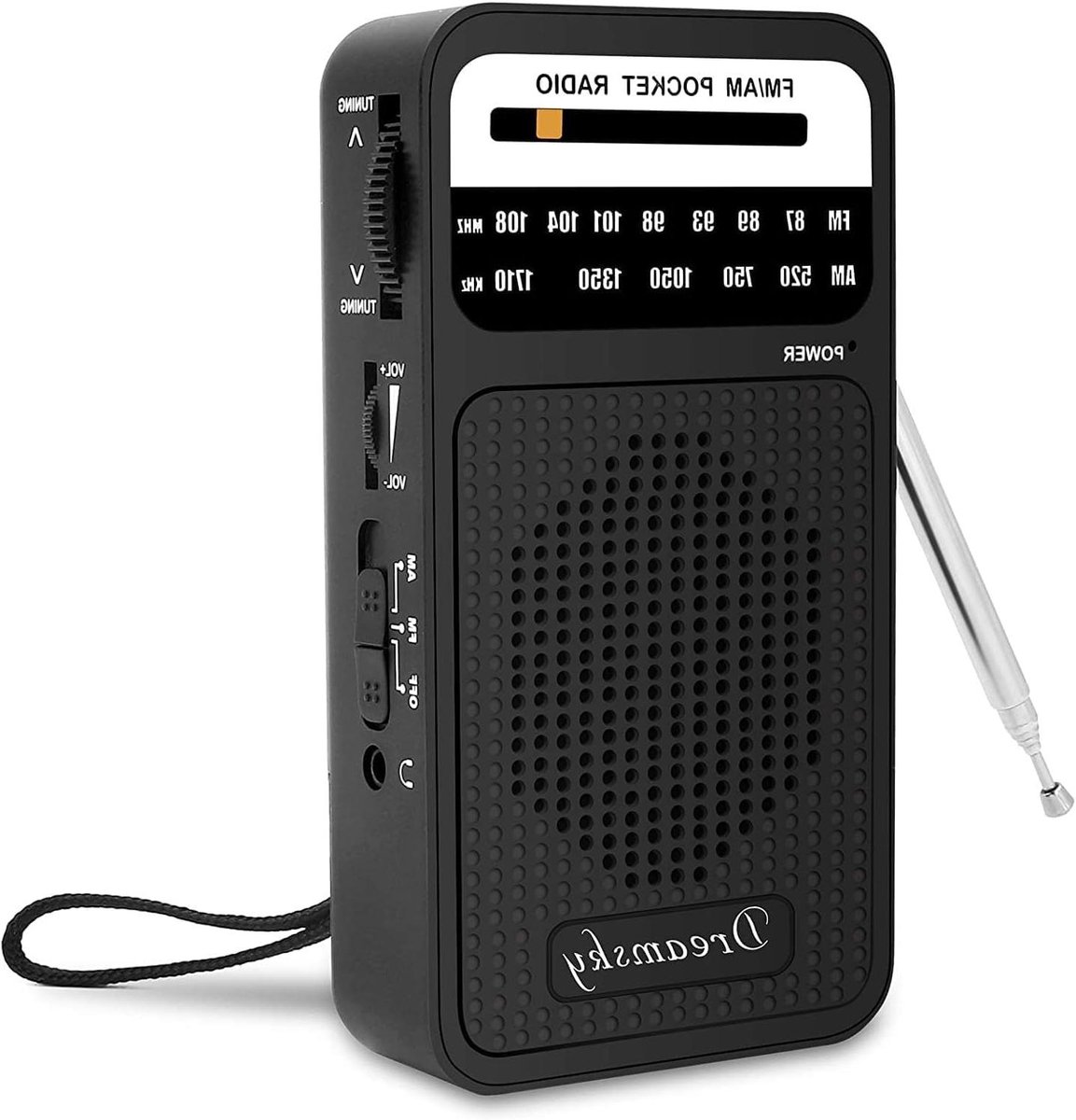 Draagbare Radio - AM FM Ontvanger - Noodsituaties Luisteren - Telescopische Antenne - 13 cm - Zwart