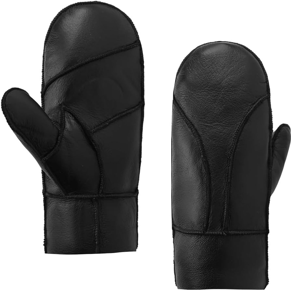 Herenwanten voor de winter, lamsvel, shearling wanten, winter, leren handschoenen