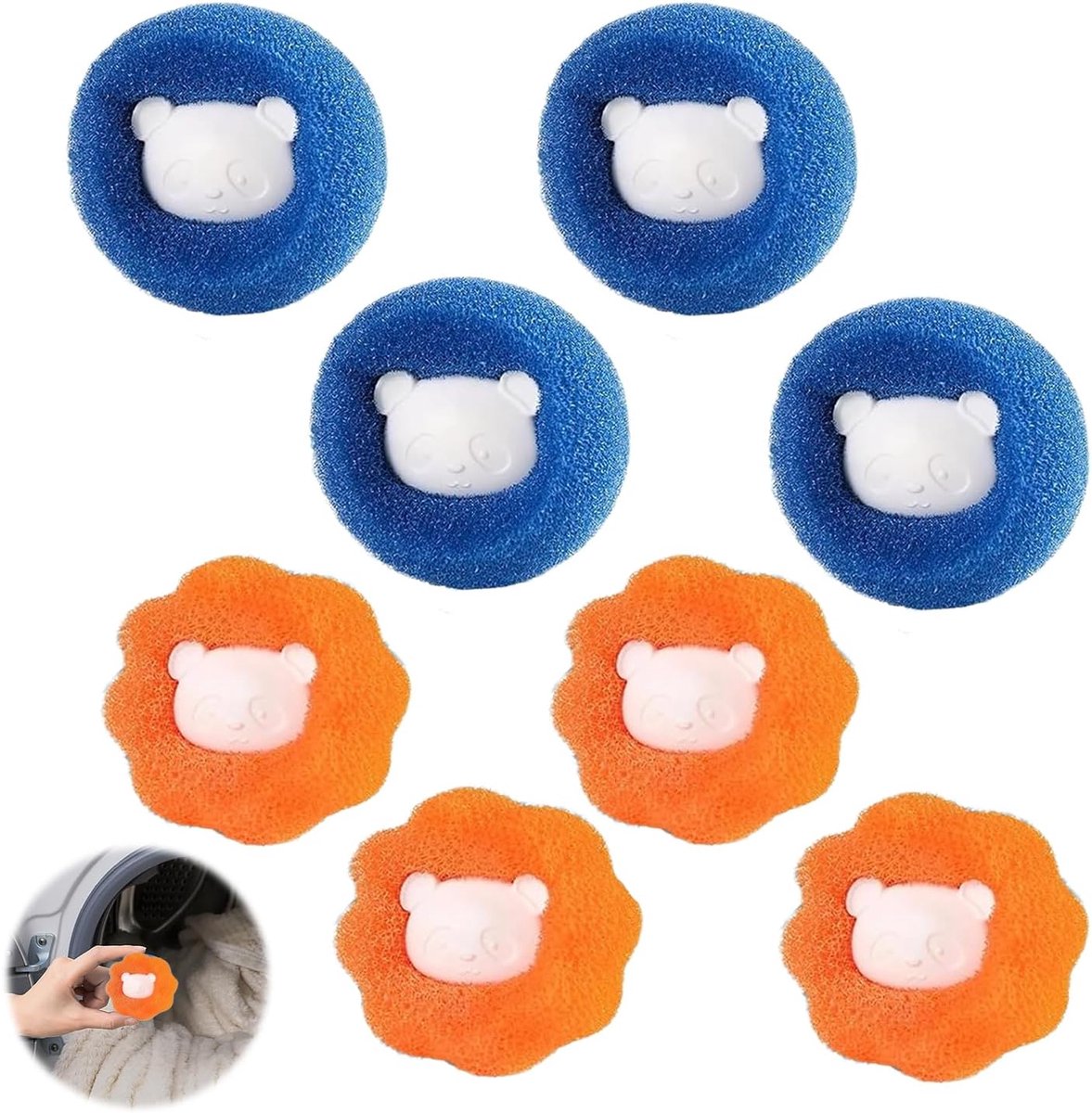 8 stuks dierenhaarverwijderaar wasmachine, herbruikbare pluisverwijderaar, haarverwijderaar, dierenhaar, kattenhaarverwijderaar, anti-pluisballen, wasmachine pluisfilter voor het verwijderen van