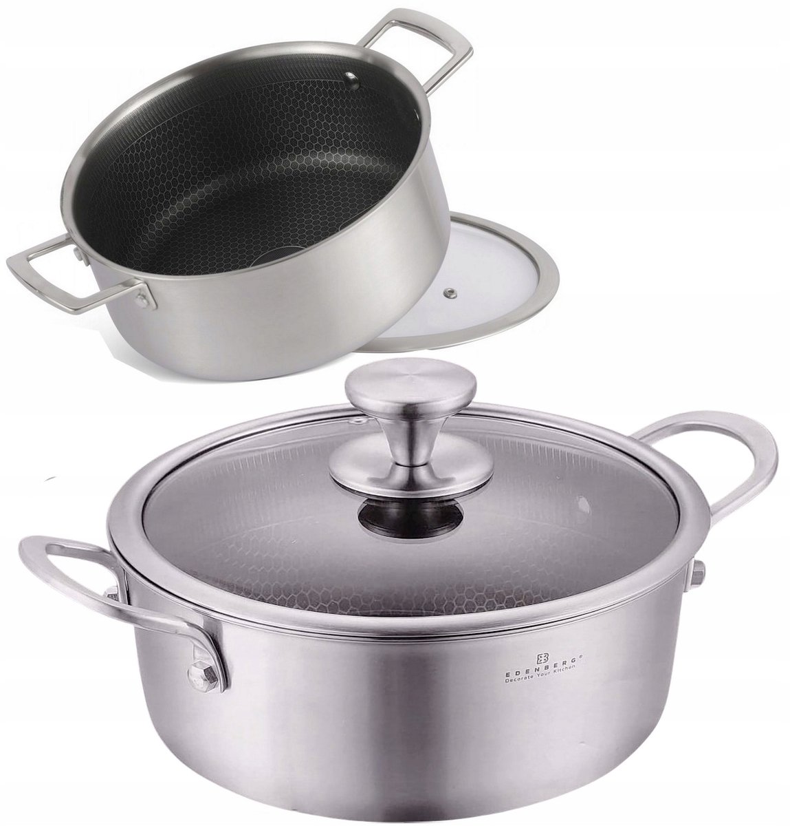RVS Pan met Honingraat Anti-aanbaklaag - 24cm / 6L - Inductie