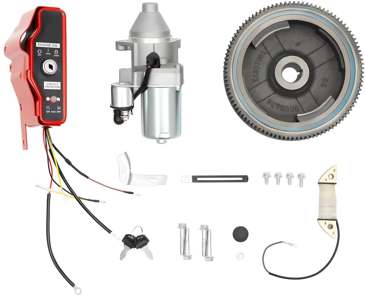 13HP Vliegwiel-Elektrische Startset Voor Honda GX390 Elektrische Startset Vliegwiel Startmotor met Tandwiel Startmotor Motor Ontstekingsschakelaar