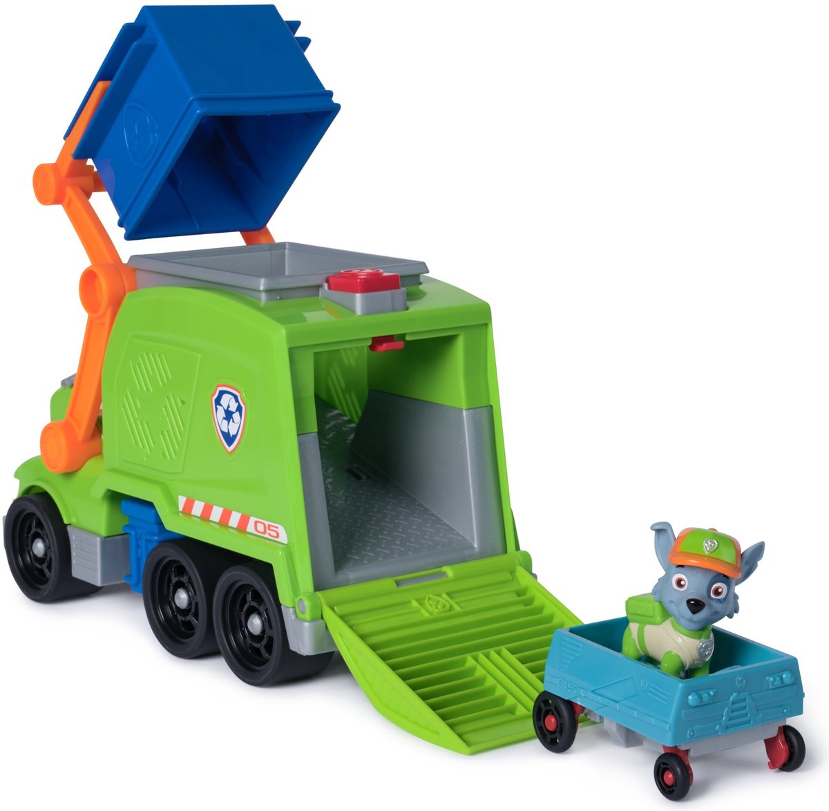 PAW Patrol Rocky Vuilniswagen met figuur - Recycle & Rol