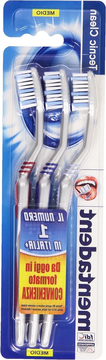 Tandenborstel Set - Mondverzorging - Dagelijkse Reiniging - Triple Angled Handvat - 3 Stuks - Medium