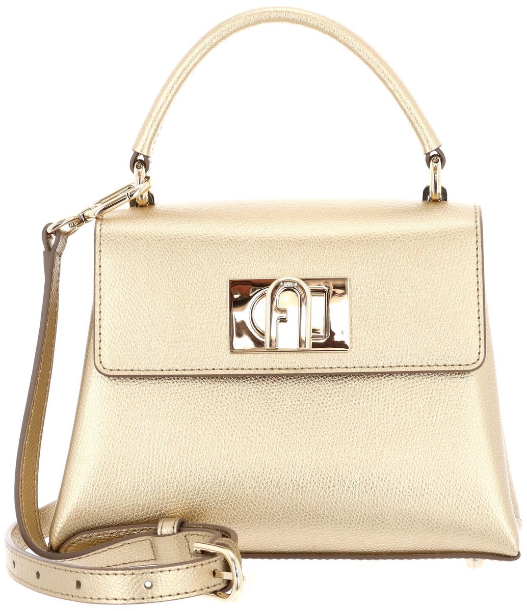 FURLA Leren handtas avondtas 1927 Mini Top Handle Bag Color Gold goudkleurig