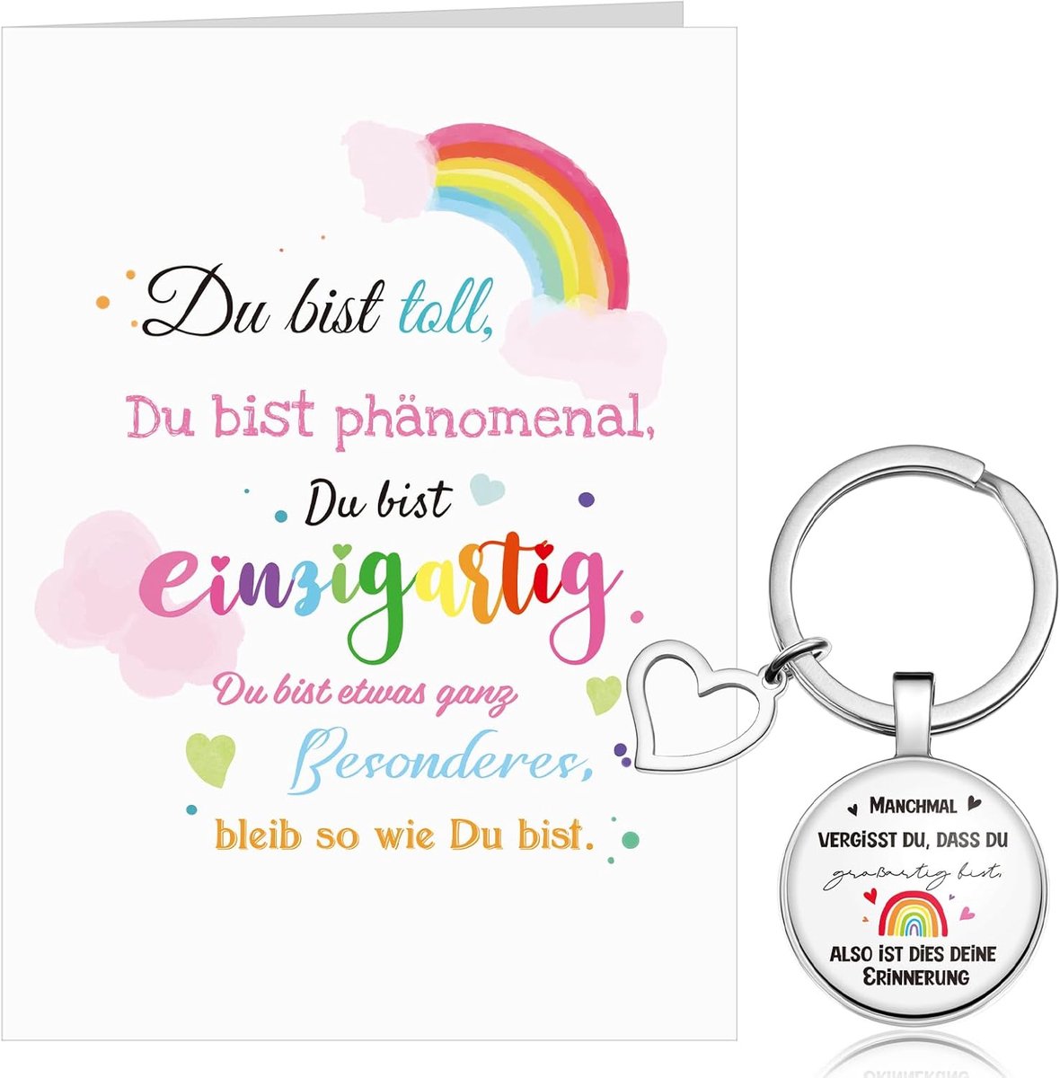 Je bent een leuke kaart en moedmaker, sleutelhanger, opvrolijken, ansichtkaart met envelop, motivatie, sleutelhanger, examen, geschenken voor dochter, zoon aanmoediging, cadeaus voor vrienden