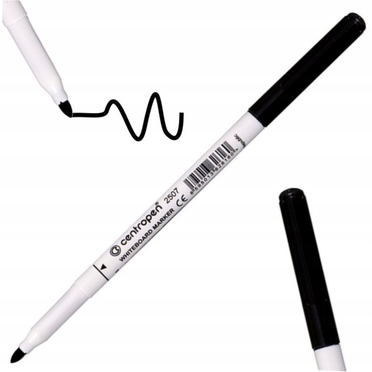 Centropen Whiteboard Marker, Zwart, 1-2mm