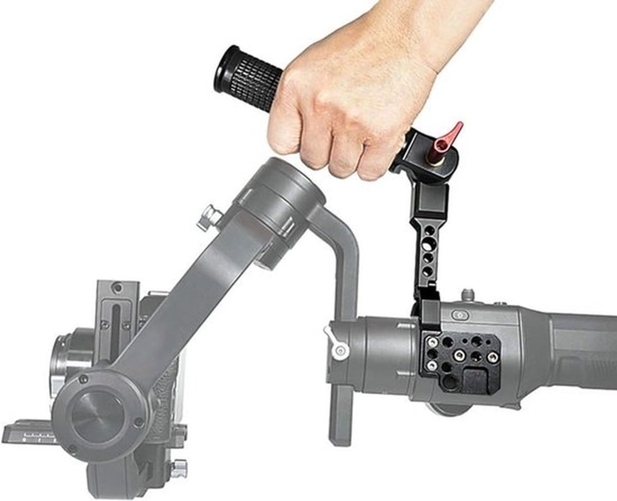 Verstelbare Handgreep voor Gimbal Stabilizer, Opvouwbare Aluminium Handgreep met Rubber Grip voor Stabilisatie, Geschikt voor Videoproductie en Fotografie