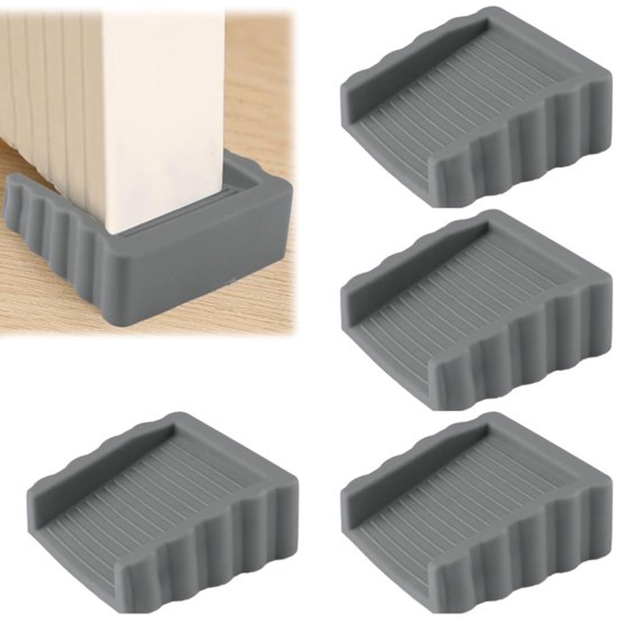 Deurstopper Zwart - 4 Stuks - Duurzaam Rubber - Schokabsorberend - Muur/ Vloer Montage - Voor Binnen/Buiten Gebruik - Deurstoppers