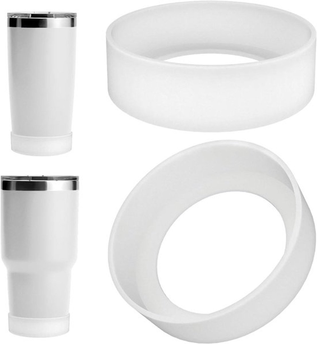Waterfleshoezen - Siliconen - Antislip - Bodembeschermer - Geschikt voor - 20oz/30oz - Set van 2 - bescherming voor reisbekers