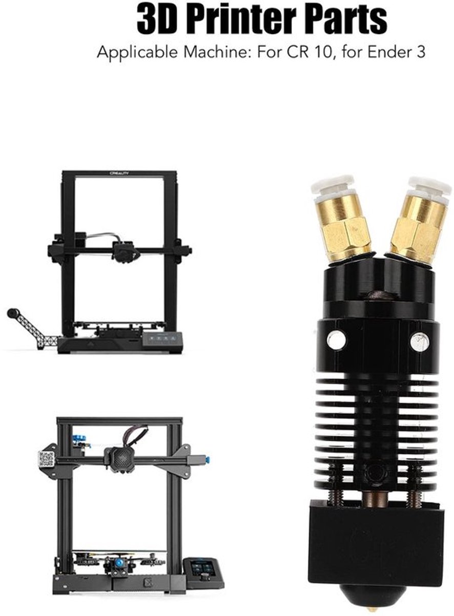 Extruderkop Geassembleerd - Aluminium Legering - Dubbele Versnelling - 3D-Printer - Voor CR 10/Ender 3 - Mondstukdiameter 0,4 mm - 3D-printerkop