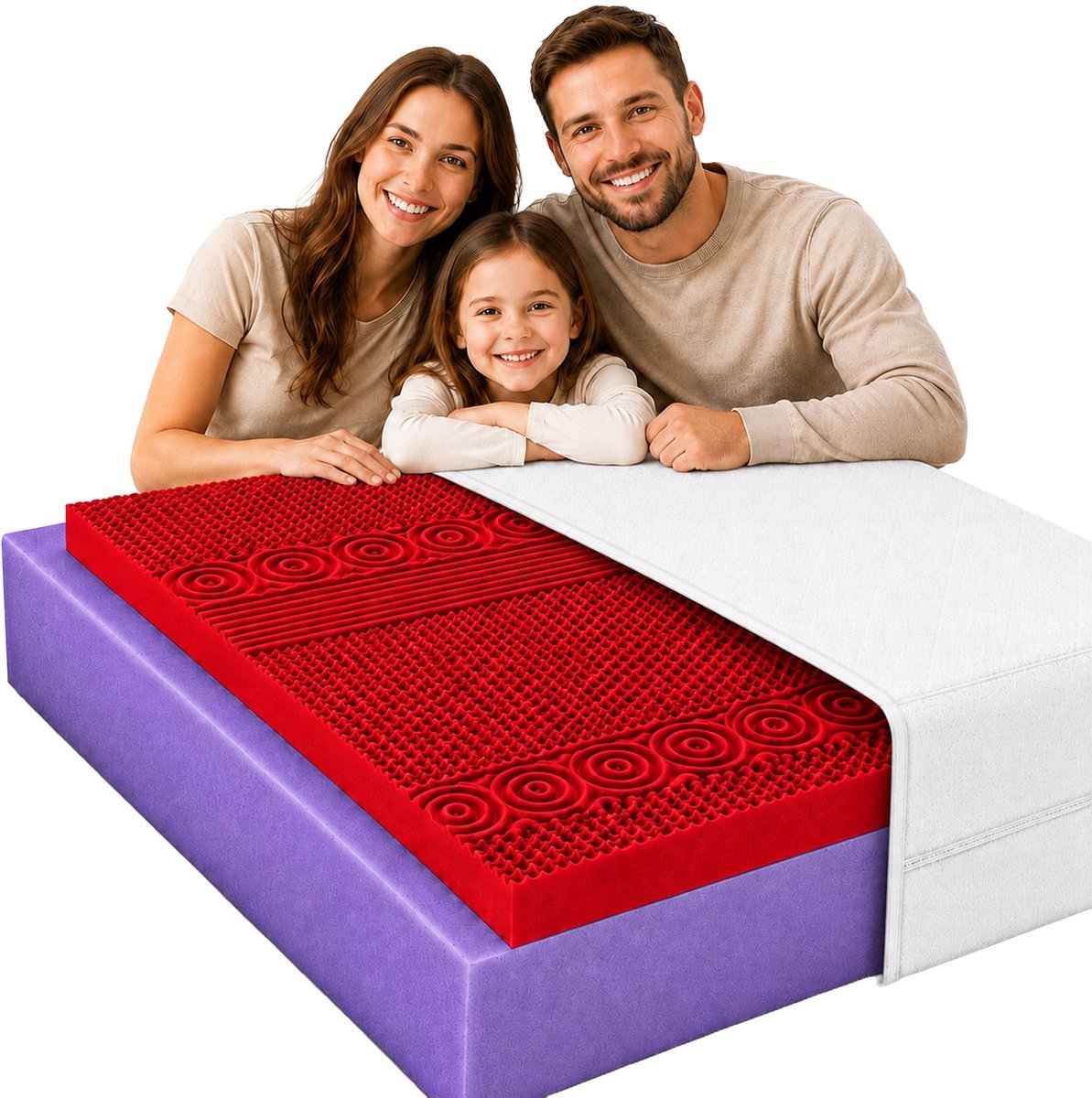 Matras 80x170cm Schuimrubber Massage H3/H4 Anti-allergie 24cm
