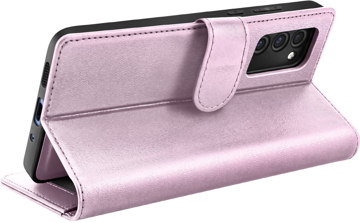 Mayaxess, Portemonnee Hoesje Geschikt voor Samsung Galaxy S20 FE Anti-RFID Afneembare Case, Champagneroze