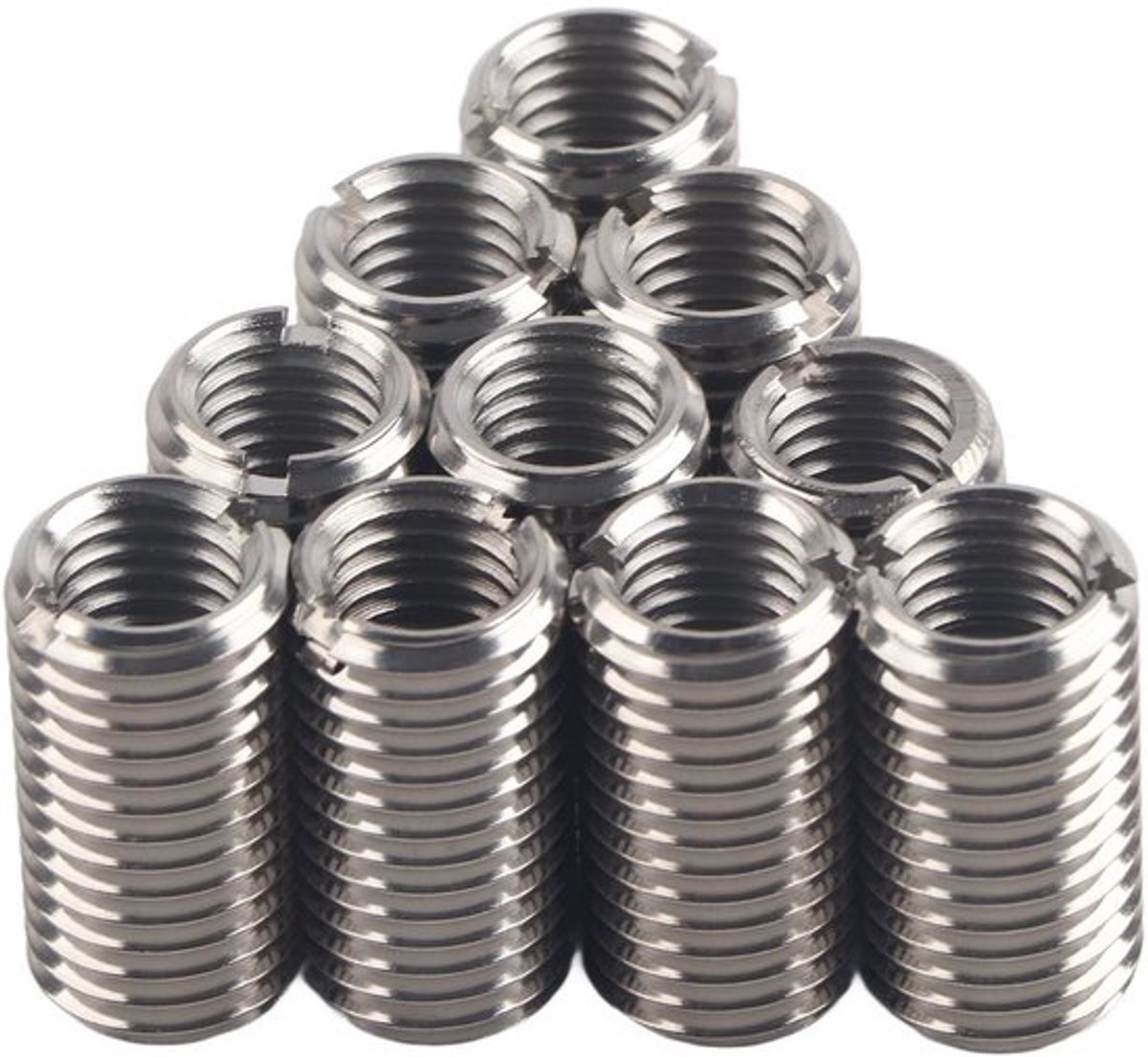 Draadreduceermoer 10 Stuks - Binnendraad M12x1,75 - Buitendraad M16x2 - 30 mm - Roestvrij Staal - Reparatiemoer