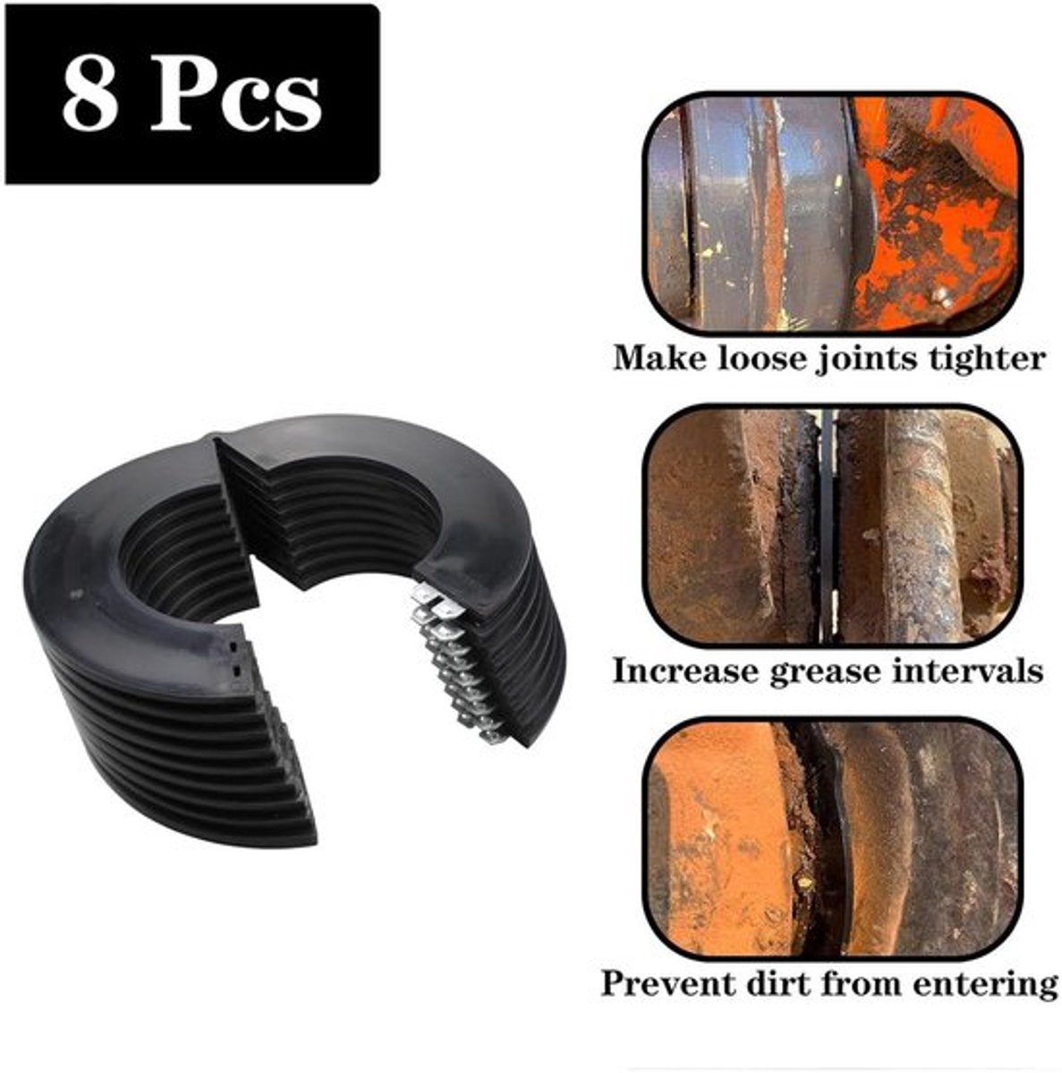 Emmer Pin Shim Kit - Vergroot smeerintervallen - Stofdicht - Vulringset - Technisch kunststof - Diameter 80 mm - Anti-breuk/anti-veroudering