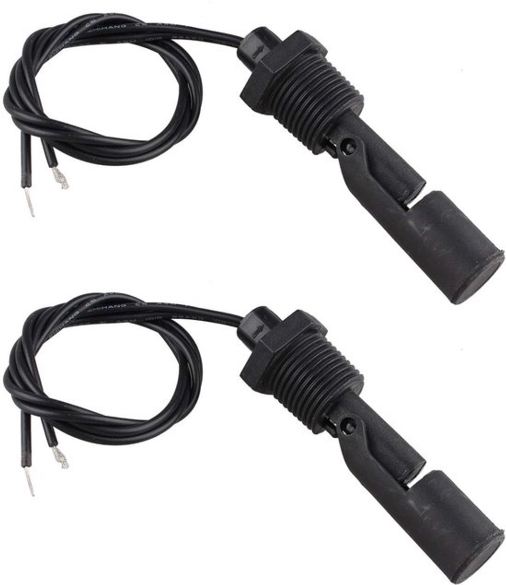 Waterniveausensoren - Float Switches voor Zijdemonteer - 2 Stuks - Betrouwbare niveausensor - Zwart - Waterniveau - Perfect voor waterbeh..