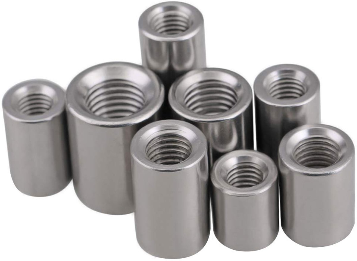 2 Stuks Roestvrijstalen Wartelmoeren, Verdikte Lange Ronde Connector Schroefbevestigingstoebehoren,M12*18 * 40Mm/2Pcs