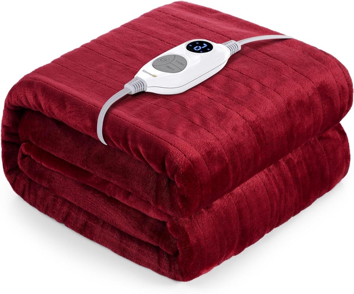 Elektrische deken - Warmtedeken - Ontspannen thuis - Automatische uitschakeling - 130 x 180 cm - Rood