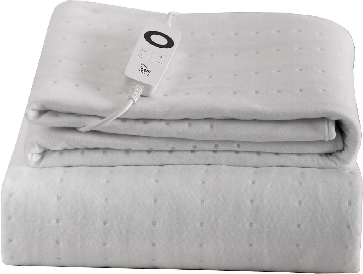 Elektrisch Verwarmde Deken - Verwarmde Matras - Comfortabele Warmte - Dubbele Controle - Eenpersoons - Wit